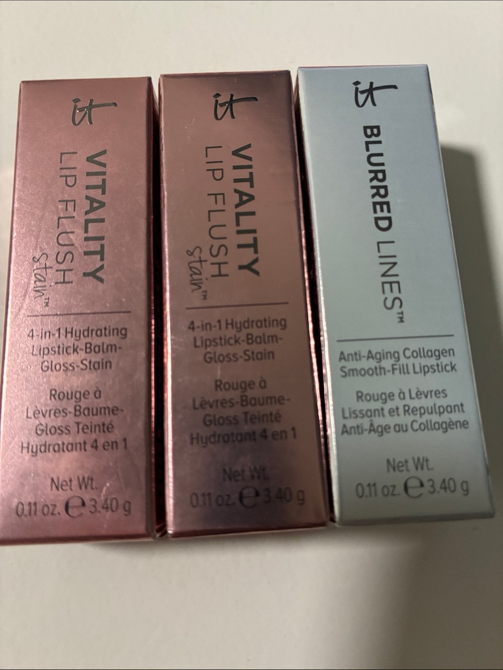 it cosmetics Vitality Lip Flush & Blurred Lines Set - Rose Pink & Nude Beige